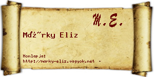 Márky Eliz névjegykártya